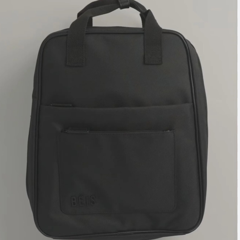 NWT BEIS The Expandable Backpack - Recycled Collection in BLACK